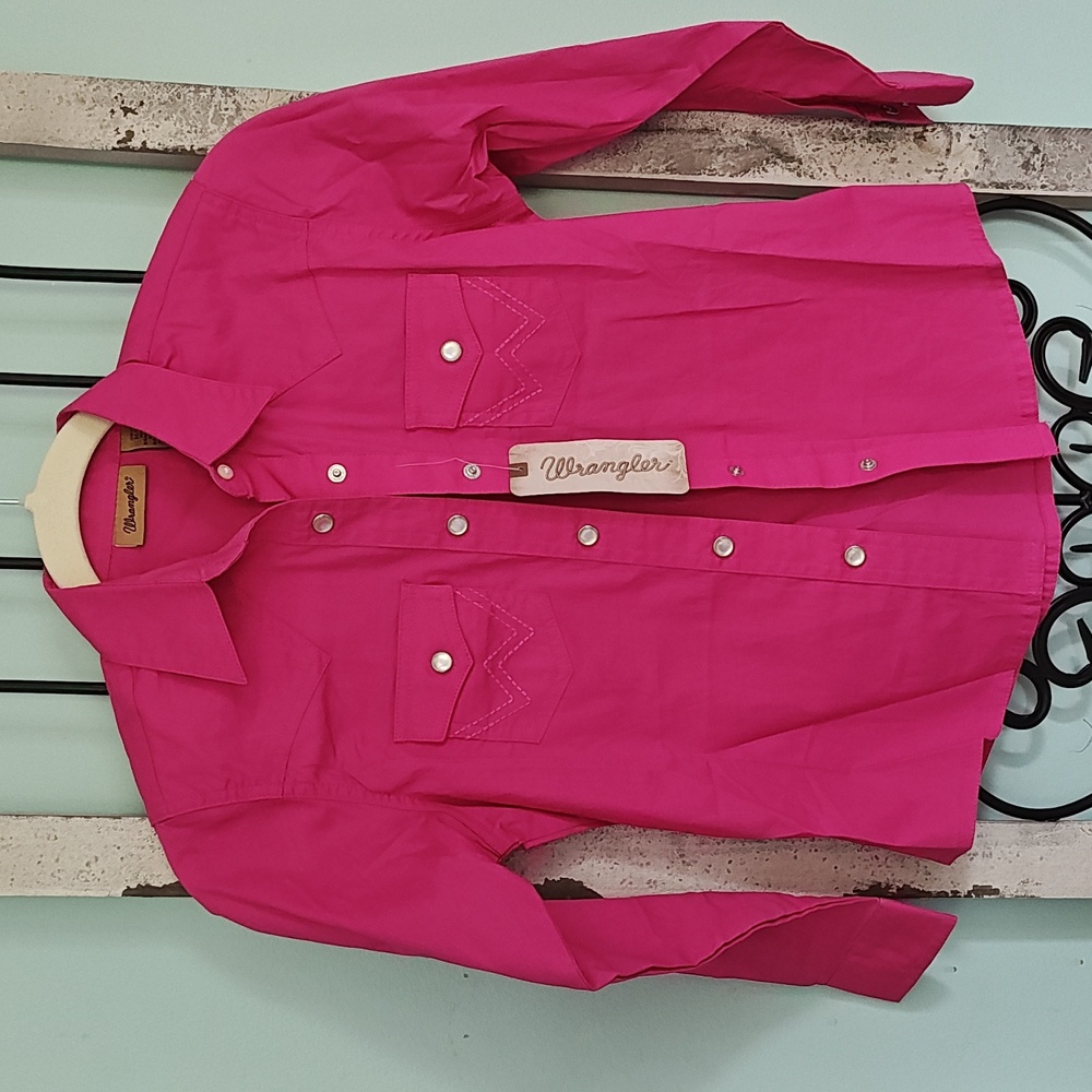 NWT Wrangler Pink Long Sleeve Shirt Girls M